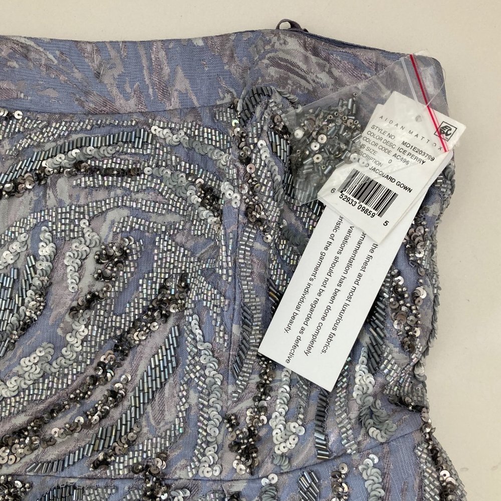 AIDAN MATTOX JACQUARD STRAPLESS FORMAL DRESS - Picture 8 of 14